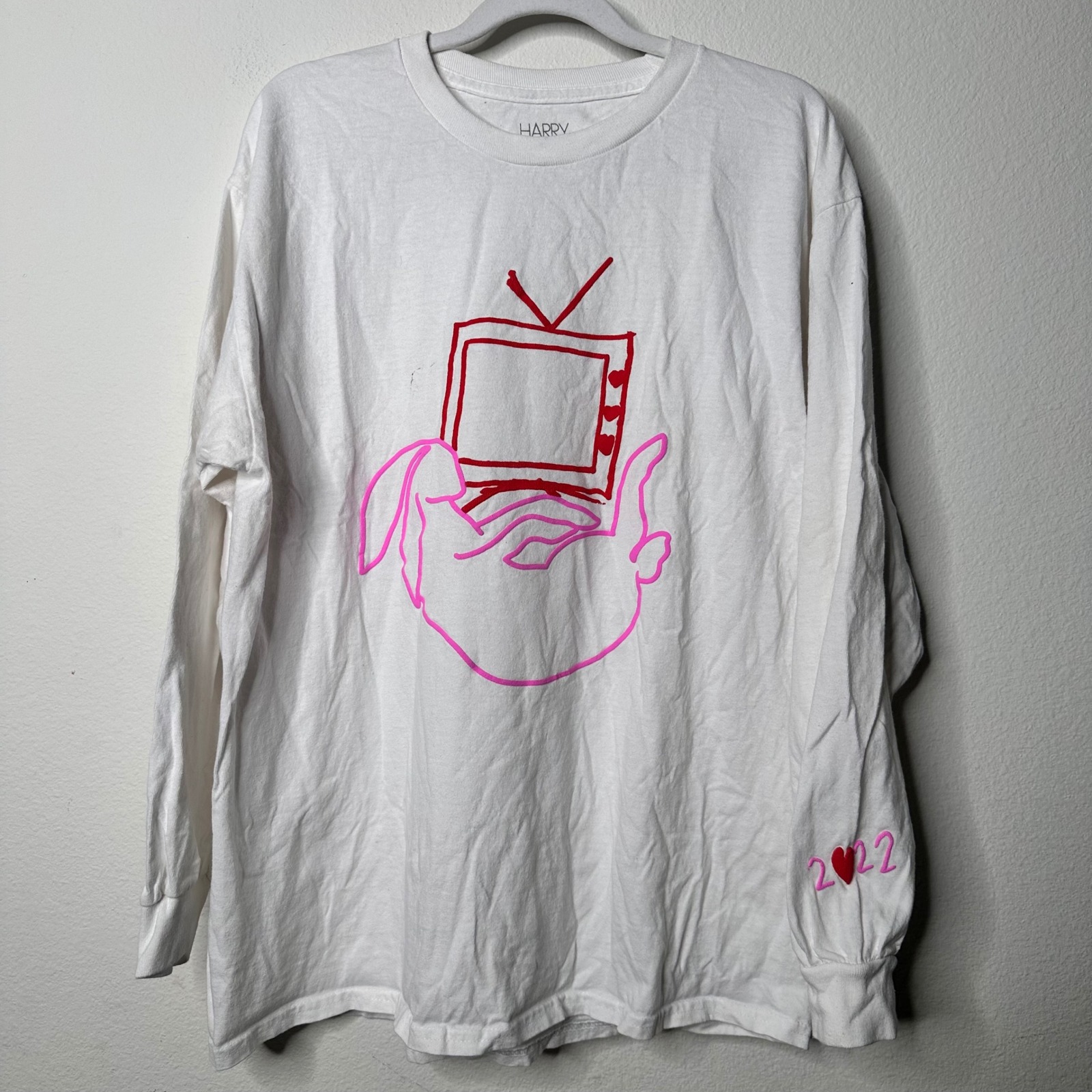 Harry Styles Love On Tour 2022 White Long Sleeve Graphic T-Shirt Large Merch